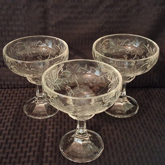 3 ea Princess House Fantasia Margarita Glasses - Picture 3 of 10